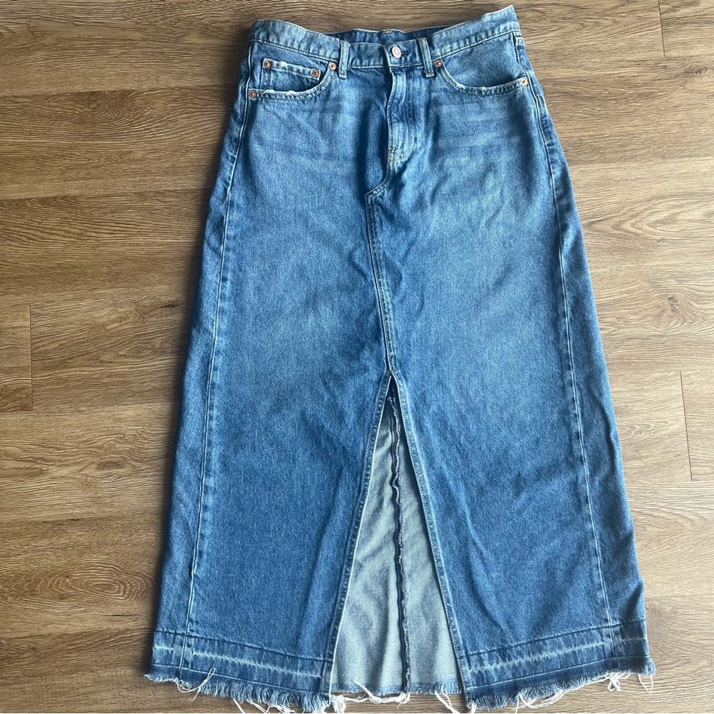 GAP Blue Maxi Pencil Skirt with Slit